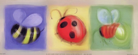 Framed 3 Bug Panel Print