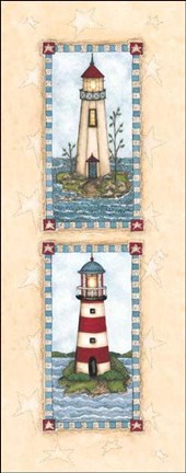Framed Lighthouses (Vertical) Print