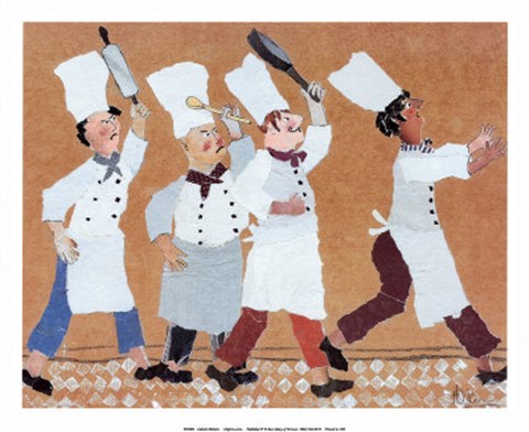 Framed Chefs with Frying Pan Print