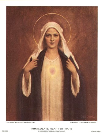 Framed Immaculate Heart of Mary Print