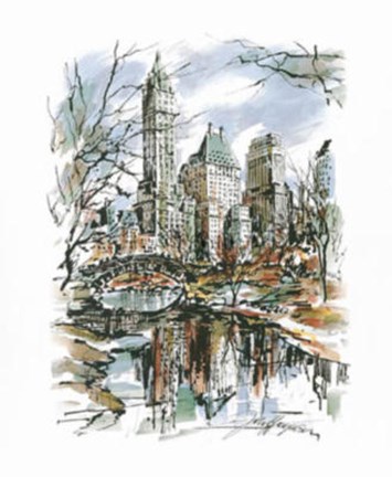Framed Central Park Skyline Print