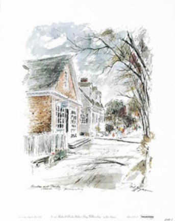 Framed Barber and Peruke Maker's Shop Print