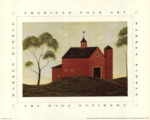 Framed Red Barn Print