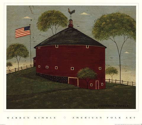 Framed Round Barn Print