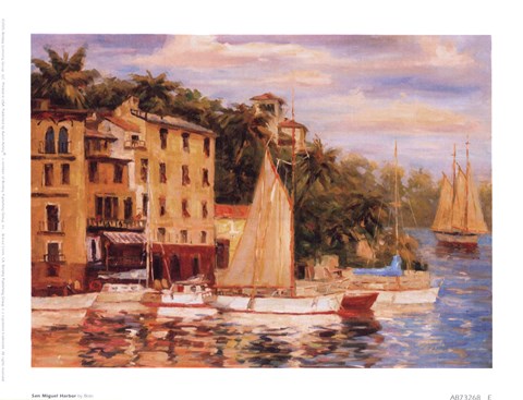 Framed San Miguel Harbor Print