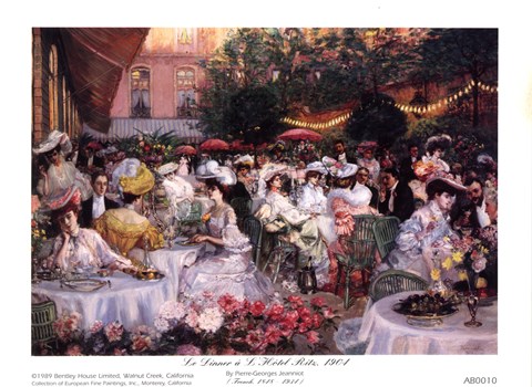 Framed Le Diner A' L'Hotel Ritz Print