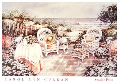 Framed Seaside Patio (Canv) Print