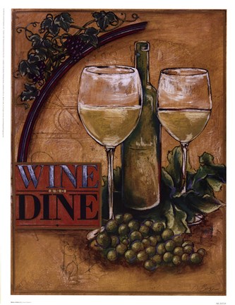 Framed Wine and Dine II Print
