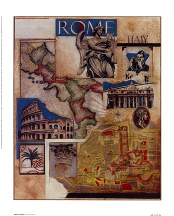 Framed Rome Collage Print