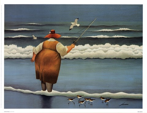 Framed Surfside Fishing Print