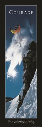 Framed Courage-Snowboard Print