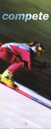 Framed Compete-Downhill Print