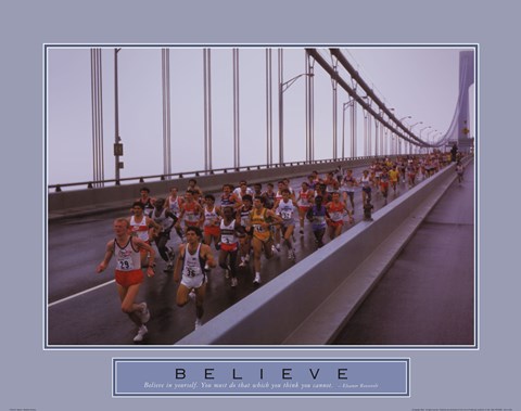 Framed Believe - Marathon Runners Print