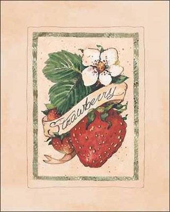Framed Vintage Strawberry Print