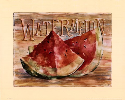 Framed Fruit Stand Watermelon Print