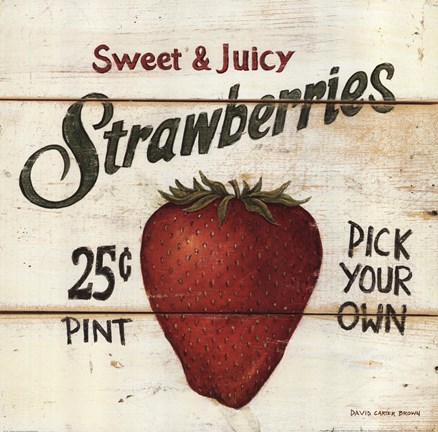 Framed Sweet and Juicy Strawberries Print