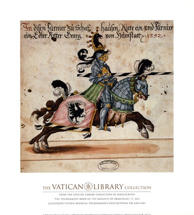 Framed Knight With Black Javelin Print