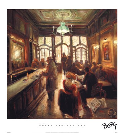 Framed Green Lantern Bar Print