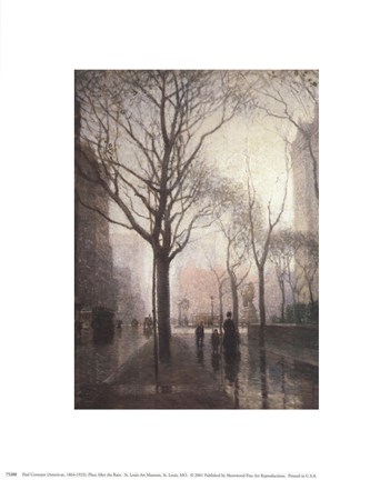 Framed Plaza After The Rain Print