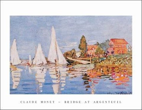 Framed Boats At Argenteuil Print