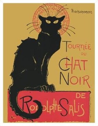 Framed Tournee Du Chat Noir (Yellow Background) Print