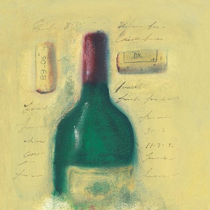 Framed Red Wine Bottle Print