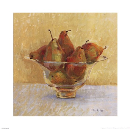 Framed Pears in Glass Bowl Print
