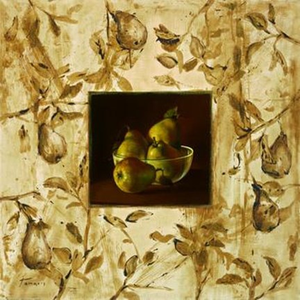 Framed Peras En La Mesa Print