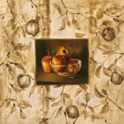 Framed Manzanas En La Mesa Print