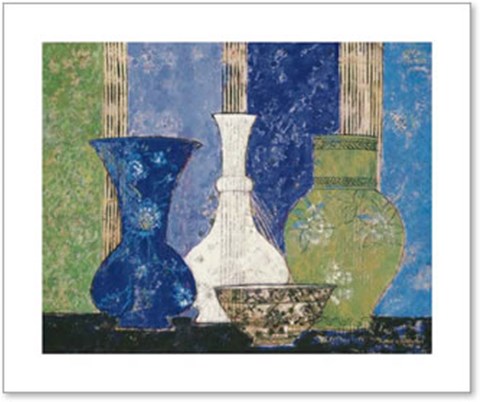 Framed Vases Bleus II *CH Print