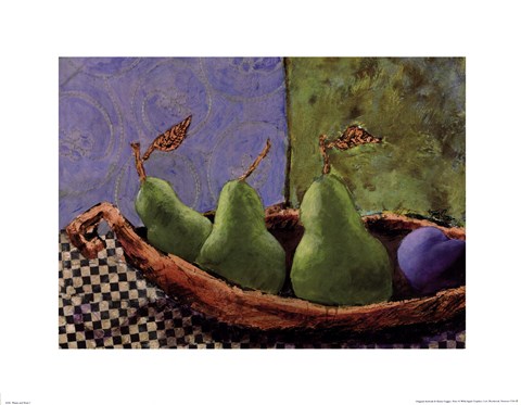 Framed Plums and Pears I Print