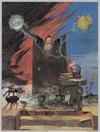 Framed Wizard-Sun and Moon Print