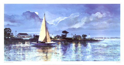 Framed Racing With The Moon Print