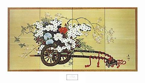 Framed Flower Cart Print
