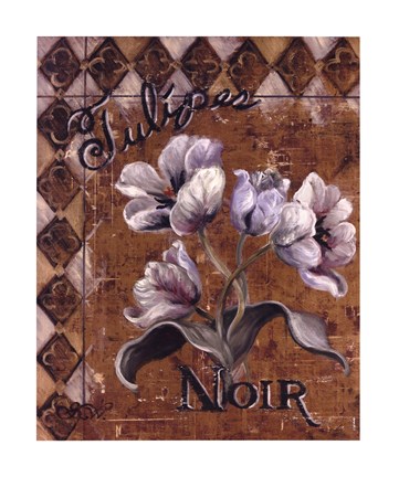 Framed Tulipes Noir Print