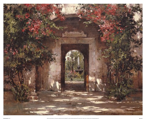 Framed Flowered Doorway Print
