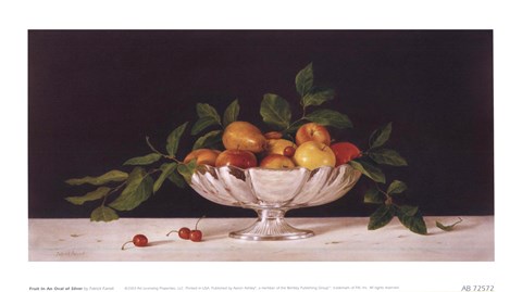 Framed Fruit In An Oval Of Silver Print