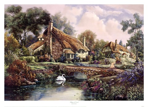 Framed Village Of Dorset Print