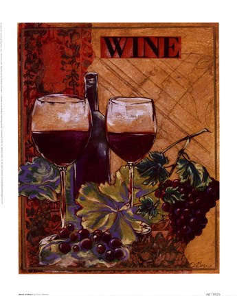 Framed World Of Wine I Print