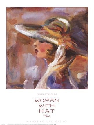 Framed Woman with Hat Two Print