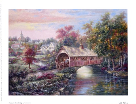 Framed Pheasant River Bridge Print