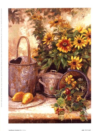 Framed Sunflower Garden II Print