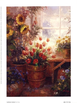 Framed Sunflower Garden I Print