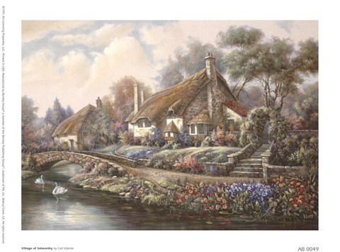 Framed Village Of Selworthy Print