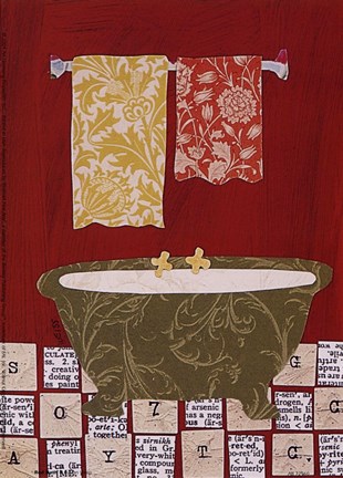 Framed Red Bath II Print