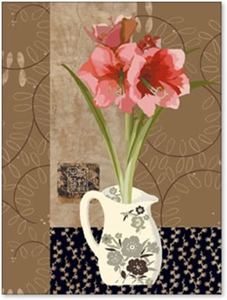 Framed Jane Mosse - Coral Amaryllis Size 24x20 Print