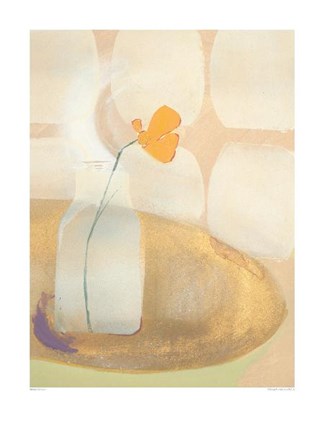 Framed Orange Flower in Bottle Print