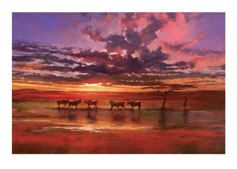 Framed African Sunset Print