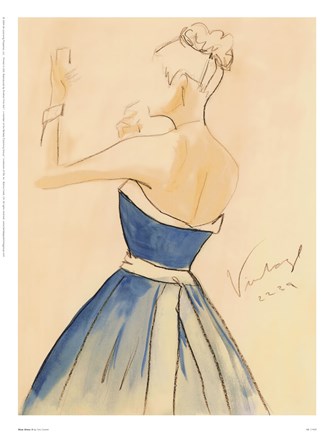 Framed Blue Dress II Print