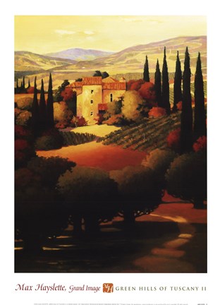 Framed Green Hills of Tuscany II Print